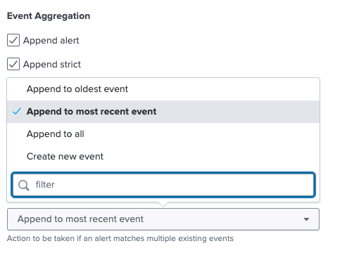 Event Aggregation Settings