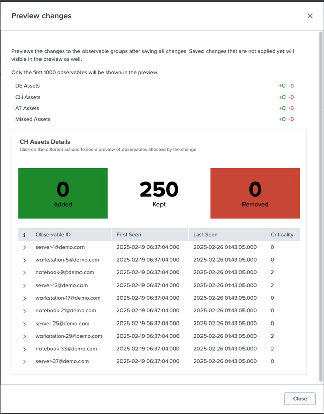 Observables Groups Reorder Preview