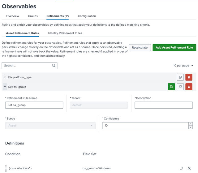 Observables Refinement