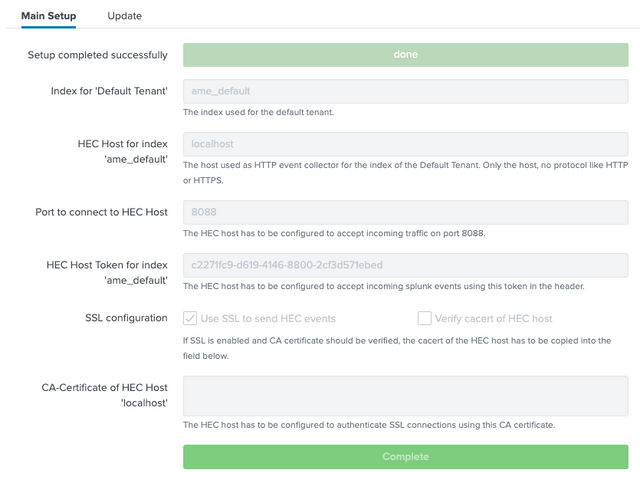 Main Setup Interface