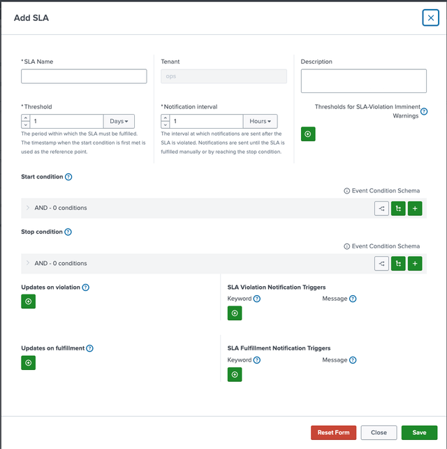 Add SLA Objective Modal