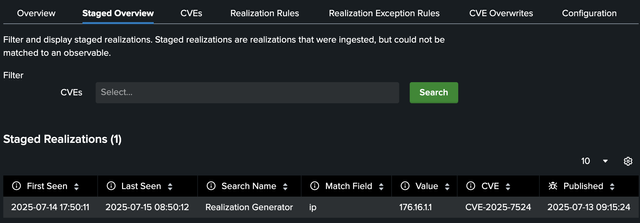 Manage Staged Realizations