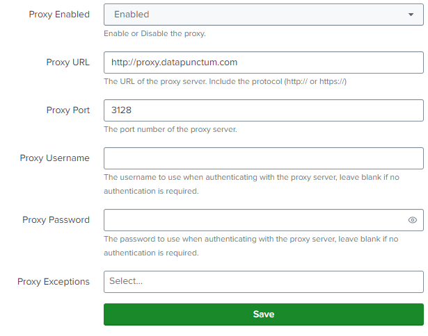 Proxy Configuration